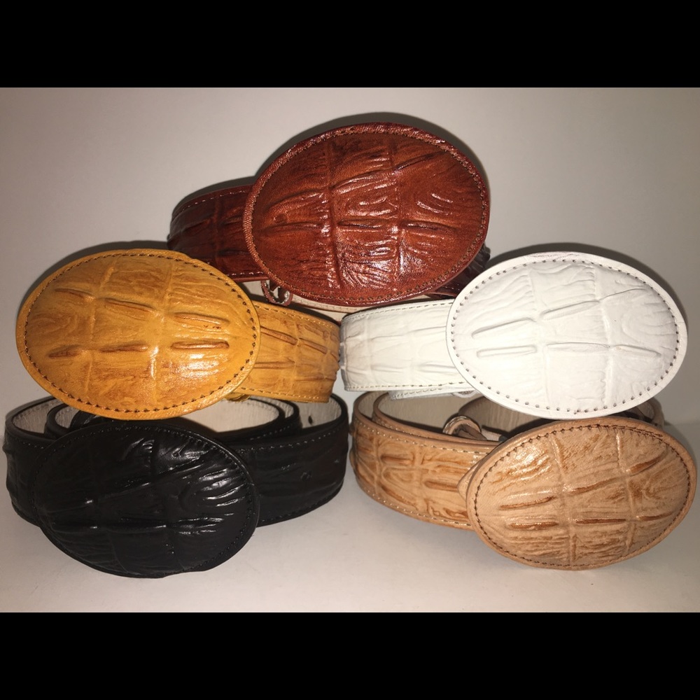 Western Cowboy Crocodile Belts 100% print leather